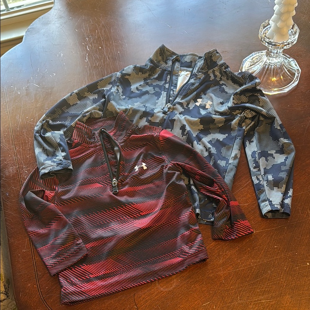 Under Armour Kids' Quarter-Zip Pullovers - Red and Camo